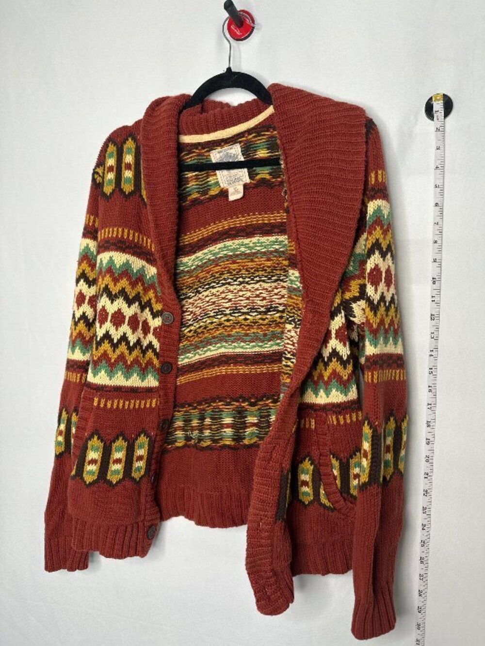 Salt Valley Southwestern Knit Shawl Collar Cardigan Sweater M Southwestern